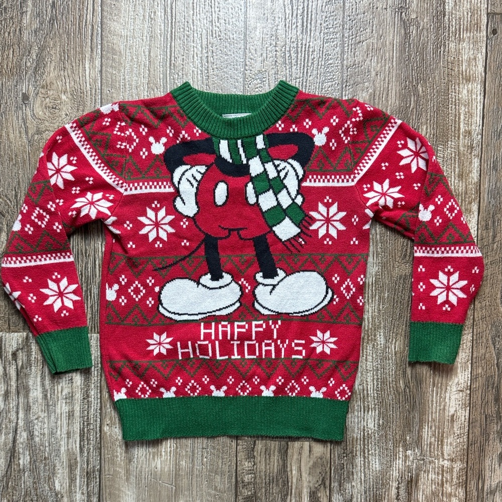 Disney Green and Red Sweater